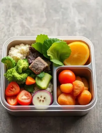 Vegetarische Bento Box für einen Meal Prep Plan